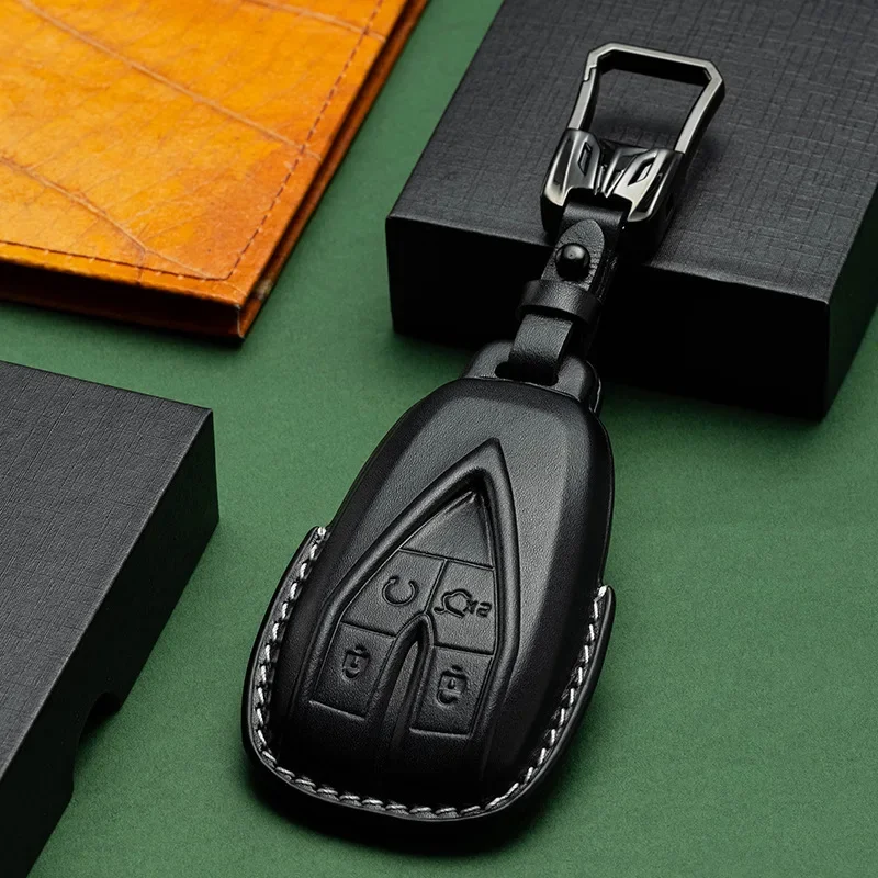 Leather Car Key Case Cover for Changan UNIT UNIK CS35PLUS CS55 PLUS CS75 PLUS Oshan X7 X5