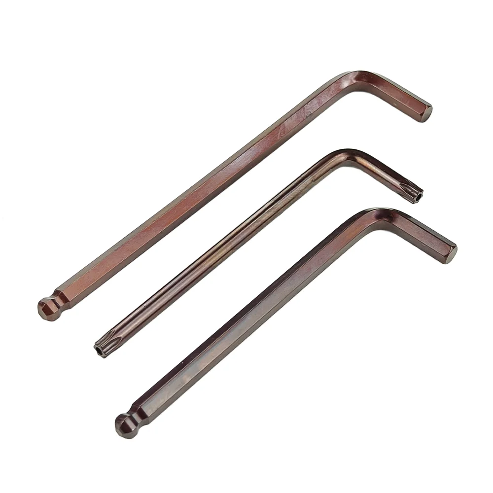 Spherical Flat Hexagonal Wrench CR-V Extended Arm Metric Hexagonal Wrench L-shaped Tamper Proof Safety Screw Bolt