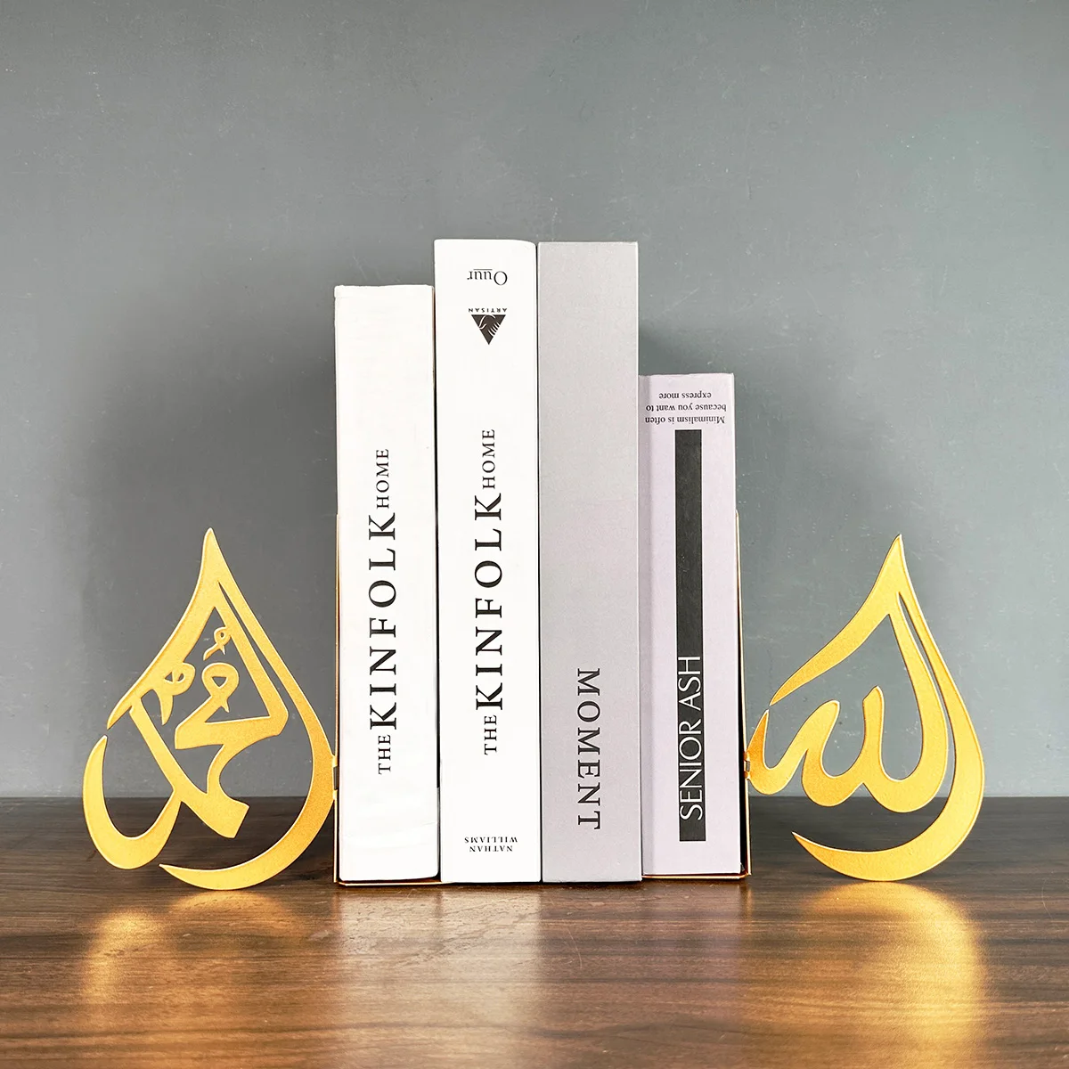 1PC Islamic Metal Bookend Islamic Home Decoration Art Muslim Gifts Islamic Bookends Iron Support Holder Desk Stands For Books