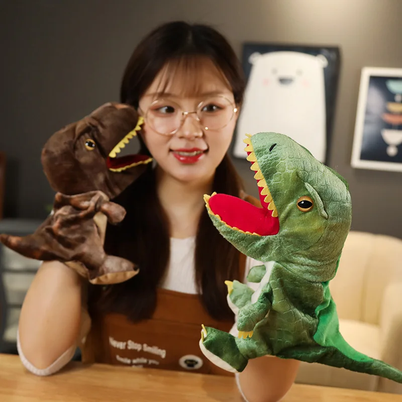 Cute Dinosaur Children's Finger Dolls Can Move And Open Their Mouths Hand Puppets Telling Learning Funny Accompany Toy Gift