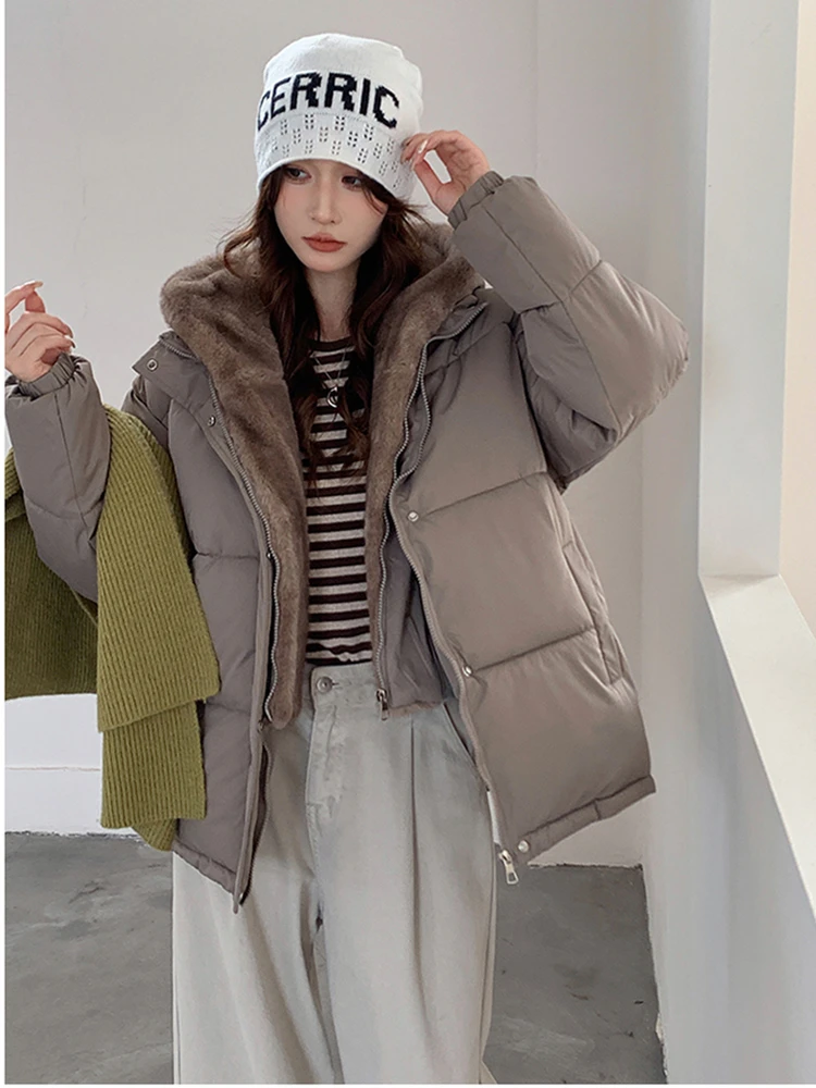 

Autumn/winter New Product Women's 2025 Fashion And Casual Versatile Stand Up Collar Hooded Jacket Cotton Coat