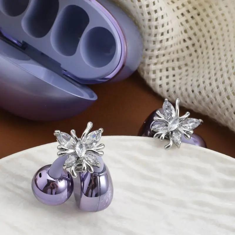 Shining Butterfly Earphone Clip Alloy Material Advanced Freeclip Earphone Drill Buckle
