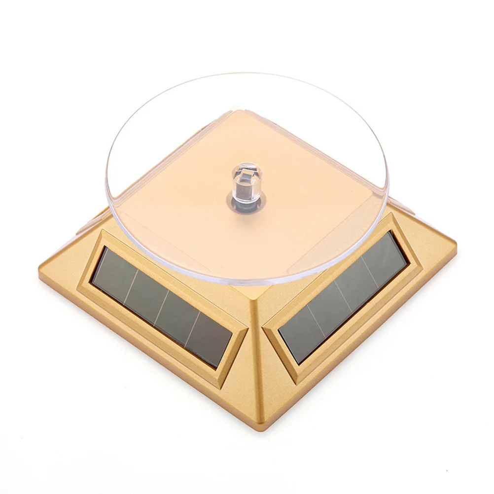 

Premium Solar Energy Display Stand Golden Finish for Watches Jewelry Phones Cameras Compact Lightweight Easy Assembly Rotating
