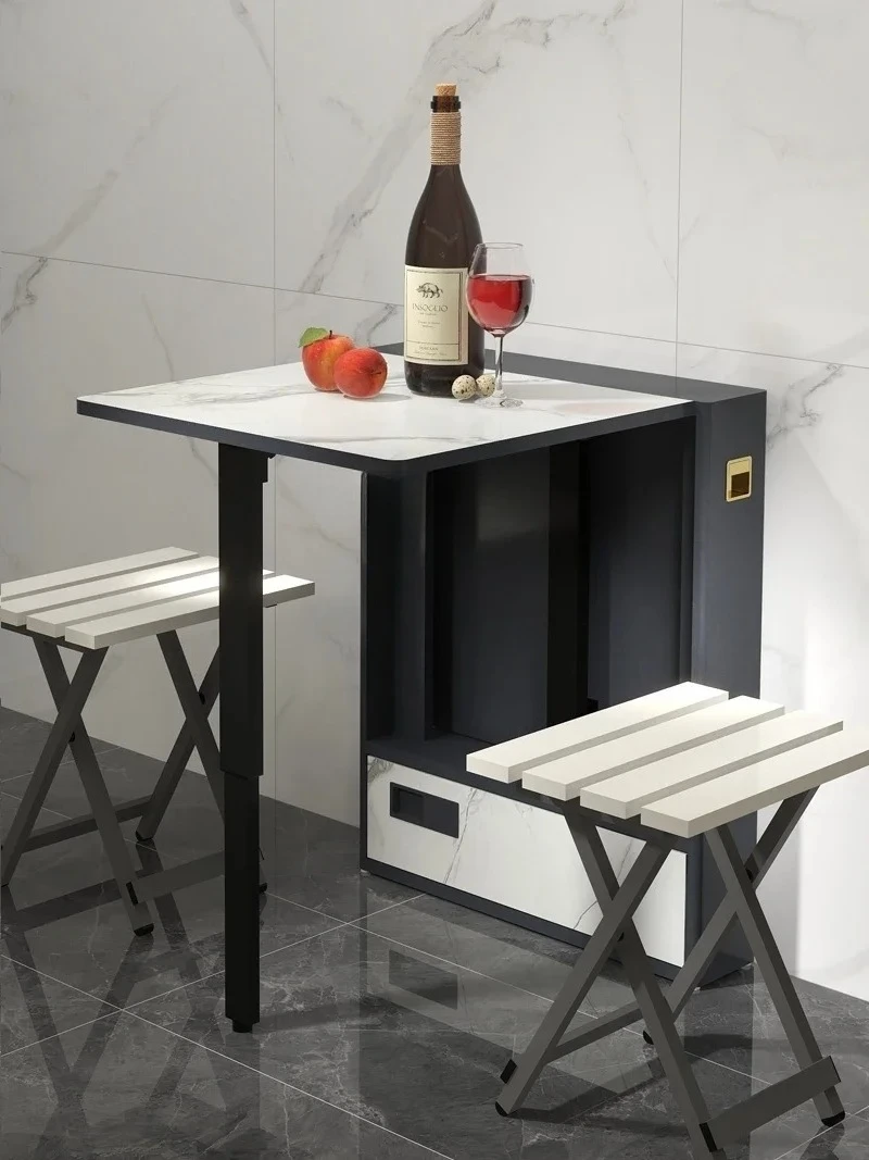 Folding Table Multifunctional Dining Table Household Desk Cream Style Dining Table White Multifunctional Furniture