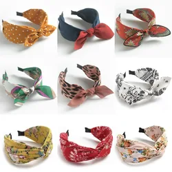 2024 New Retro Headband Bow Wide Edge Hairband Ethnic Style Headwear Women's Hair Accessories