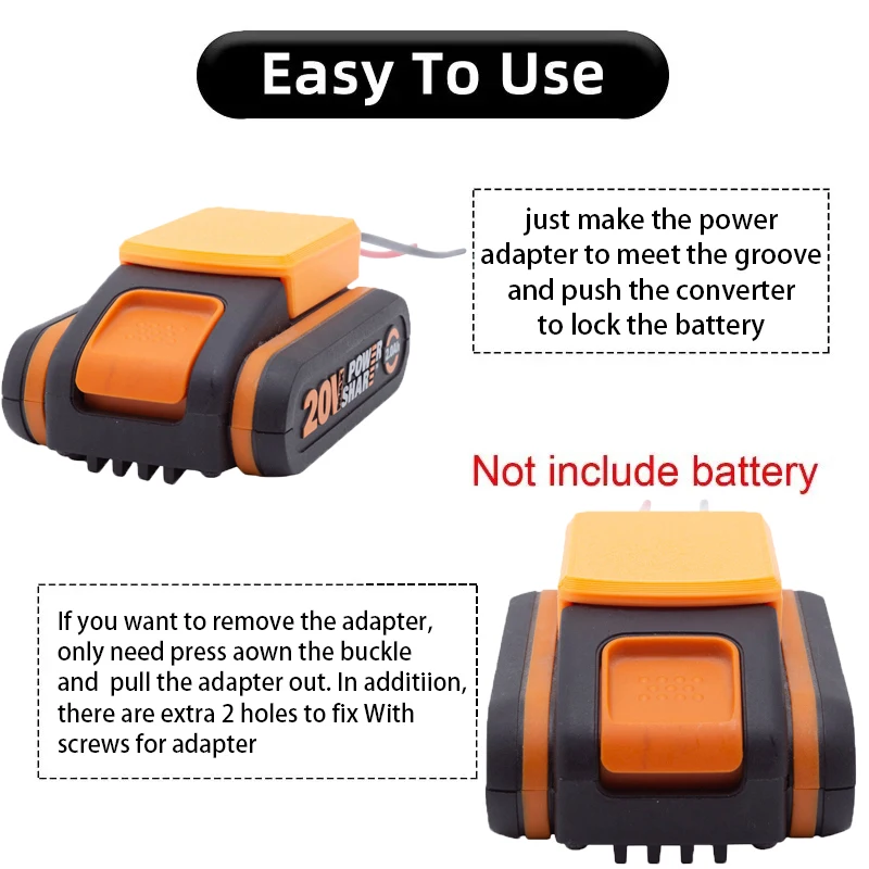 Imagem -04 - Adaptador de Bateria Faça Você Mesmo para Faça Você Mesmo Alimentação Acessórios da Ferramenta 20v 4pin Dexter Li-ino