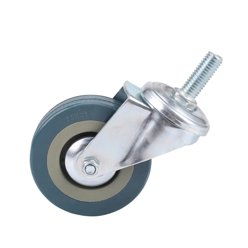 Heavy Duty 75Mm Swivel Castor With Brake Trolley Casters Wheels For Furniture, Set Of 4