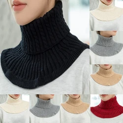 New Knitted Thick Neck Scarf for Women Neck Warmer Detachable Plain Turtleneck Fake Collar Cover Neck Chin Autumn Winter Outdoor