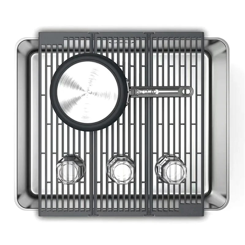 AAAN-للأطباق أواني تجفيف حوض المطبخ القابل للطي تصميم مقاوم للرذاذ قطعة واحدة مثالية للحانات المطابخ المنزلية