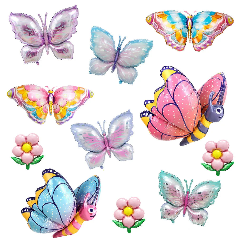 Colourful Butterfly Balloon Girl Birthday Party Supplies Flower and Butterfly Theme Party Decoration Baby Shower