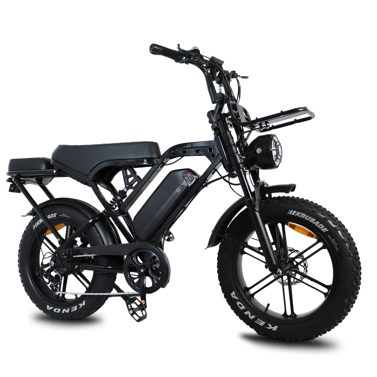 X80 Pro Adult Ebike 20-Inch Fat Tire Electric Bicycle: 1000W Motor, 48V 15Ah Large Battery, Hydraulic Brakes, 7-Speed Transmission, Front and Rear Suspension, Smart Display. Suitable for Urban Commuting, Mountain/Snow/ATV Riding.
