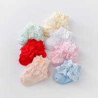 Spring Autumn Newborn Baby Socks For Girls Cotton Lace Infant Girls Sock Princess Bow Beauty Toddler Baby Girls Socks 0-24Month