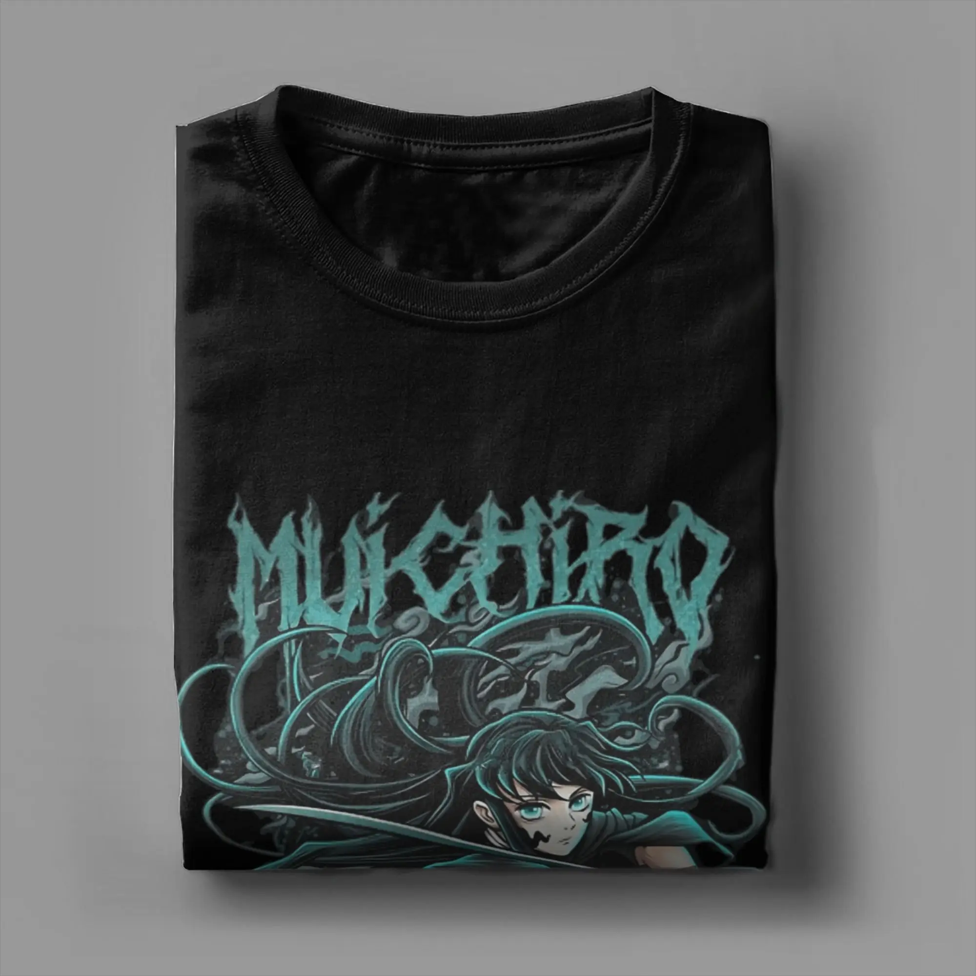 الرجال تي شيرت Muichiro Tokito شيطان القاتل أنيمي الإبداعية القطن تي شيرت قصير الأكمام تي شيرت الياقة المستديرة الملابس حجم كبير