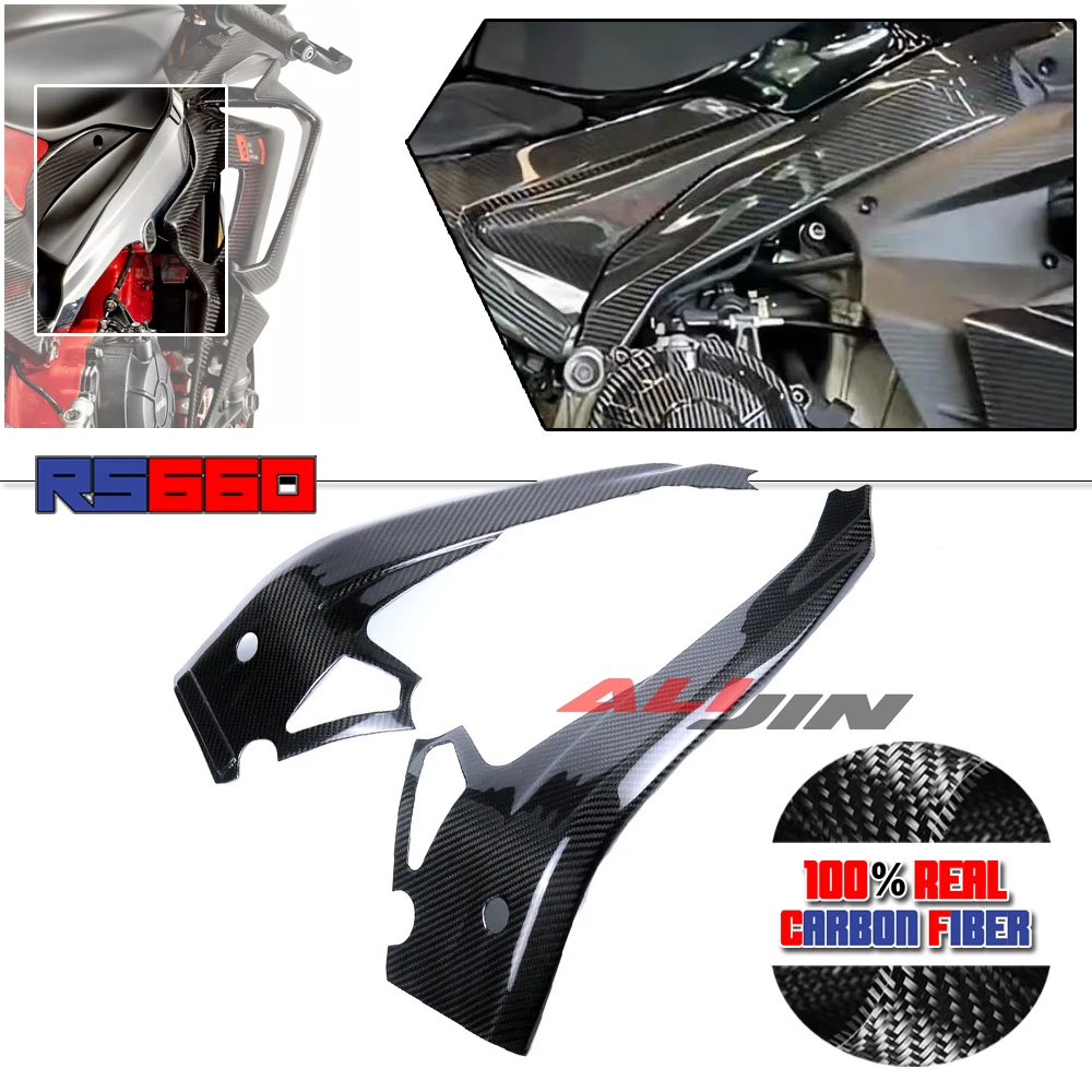 100% Real Dry Carbon Fiber For Aprilia RS660 Tuono 660 2021-2023 Motorcycle Frame Body Cover Guard Fairing Protector Panel