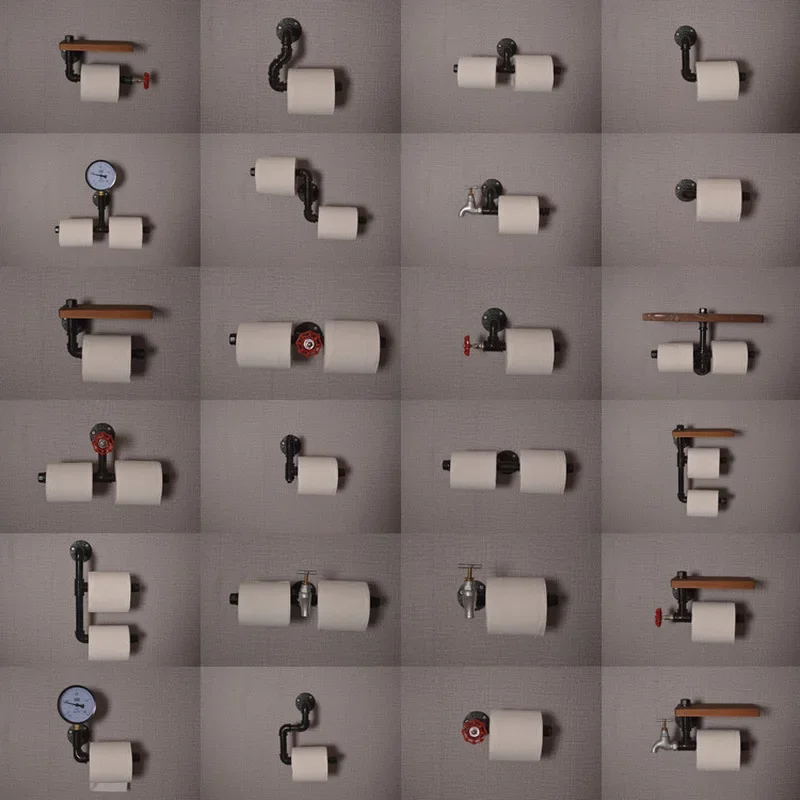 

Железный держатель для туалетной бумаги в стиле ретро с деревянной полкой, ванная комната, отель, настенный рулон бумаги, подвесная вешалка для полотенец, декоративная фурнитура