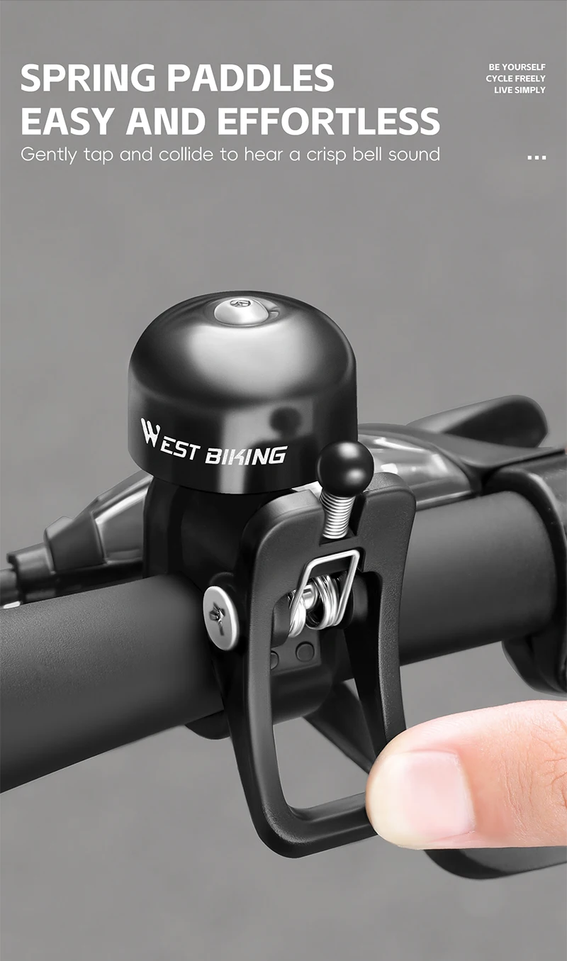 WEST RADFAHREN Mountainbike Glocke Sicherheit Warnung Signal Laut Retro Fahrrad Glocke Straße Lenker Fahrrad Zubehör Reit Ausrüstung – Detail 6