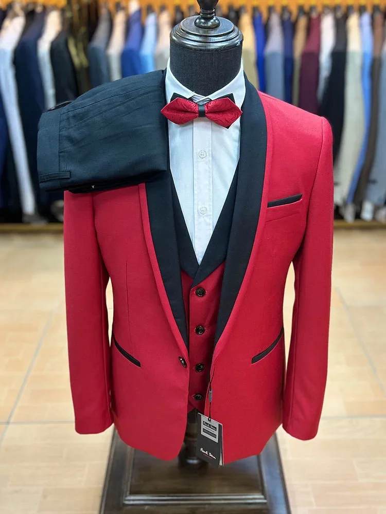 

Men Suit High Quality Business Wedding Banquet Casual 3-piece Bridegroom Best Man Suits for Groom Wedding Groom Tuxedo