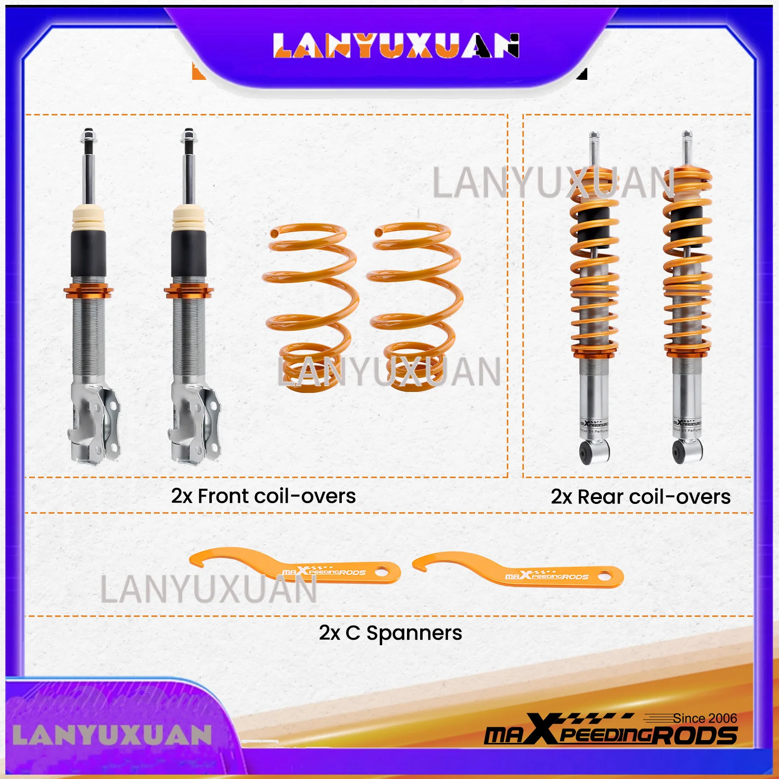2026 Adjustable Coilovers Suspension Shock Kit for VW Polo 6N MK3 Front Rear Left Right Suspension