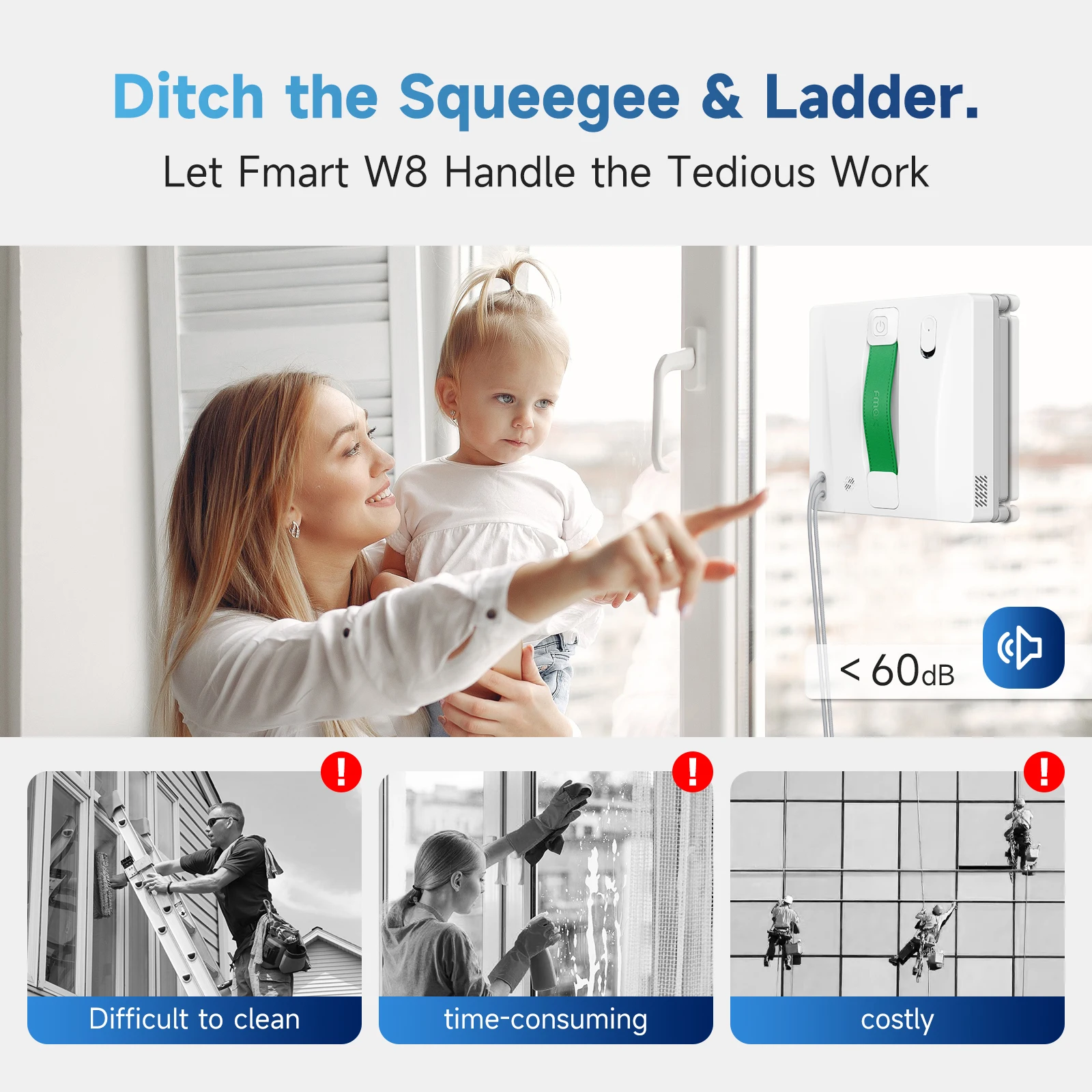 New Design Window Washer Window Cleaning Robot Wireless Glass Cleaner Fmart Clean Windows Robot Cleaner