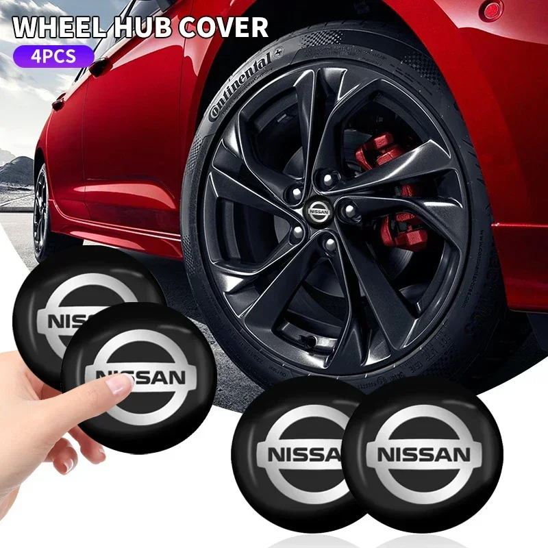 4pcs 56mm Car Wheel Center Hub Cap Rim Cover Emblem Stickers For Nissan Qashqai X J10 J11 Trail Tiida Juke Teana Pulsar Altima