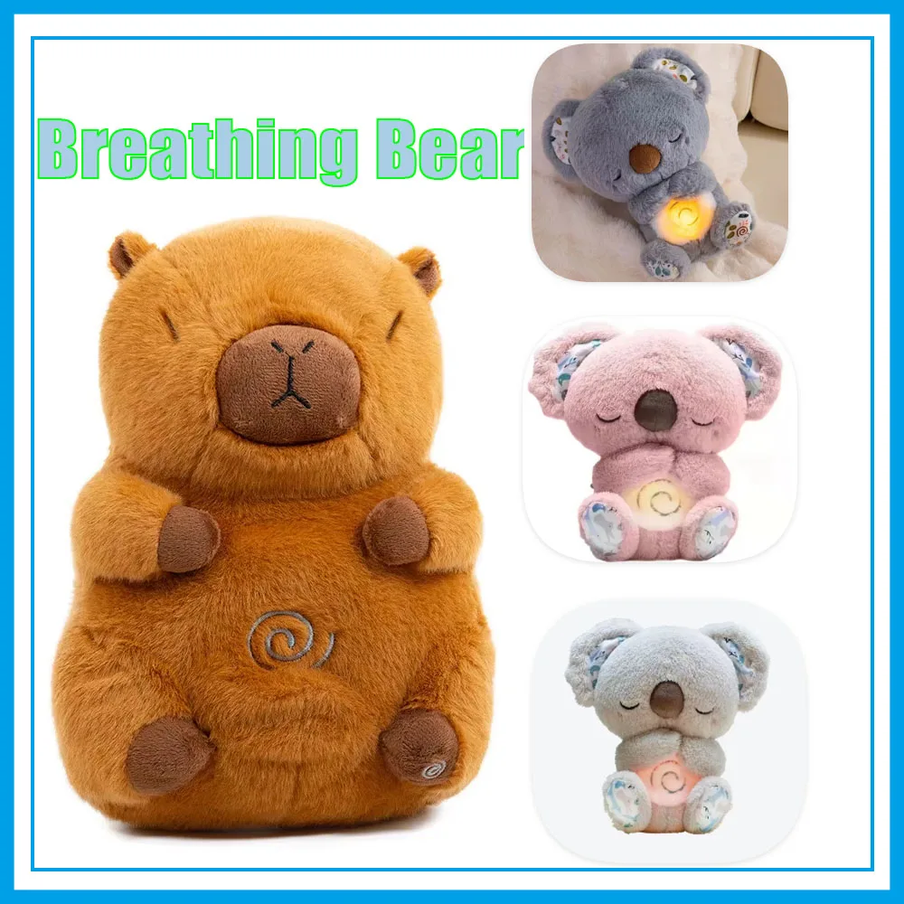 25cm Breathing Carpybara Soothing Companion Plush Toy Breathing Bear Otter Baby Doll Birthday Custom Doll Toy Surprise Gift