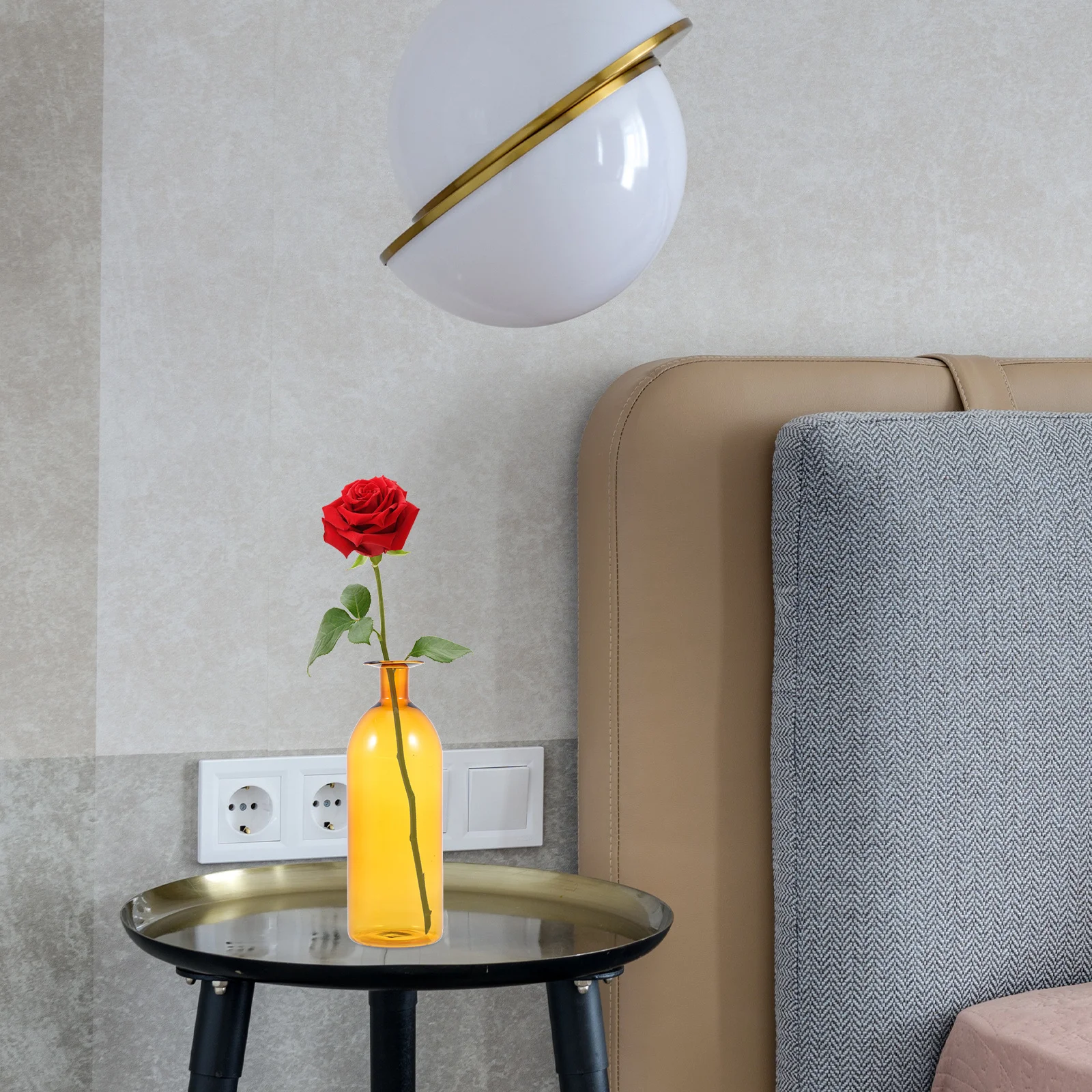 

1Pcs Colored Glass Vase Hydroponic Decorative Simple Desktop Flower Arrangement Container Home Flower Holder Modern Floral