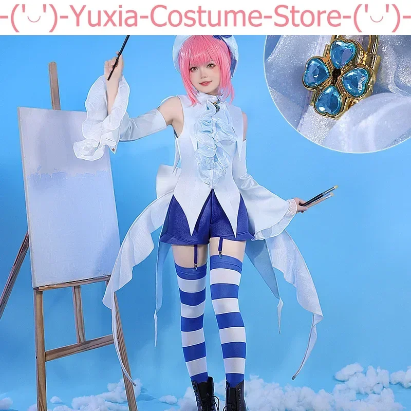 ¡Anime!Shugo Chara! Traje de juego de trébol de pala de amuleto para mujer, vestido encantador, uniforme de Cosplay, traje de fiesta de Halloween