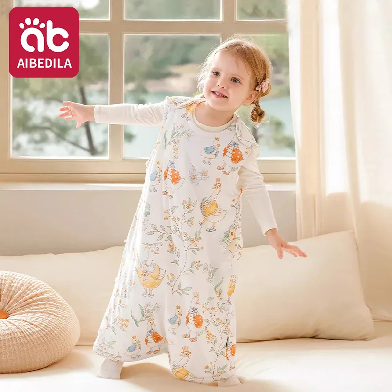 AIBEDILA Sleeping Bag Babies Sack Warm Soft Baby Sleep Sleeveless Cotton Wearable Bedding Blanket Suit Soft Toddler Sleepsack