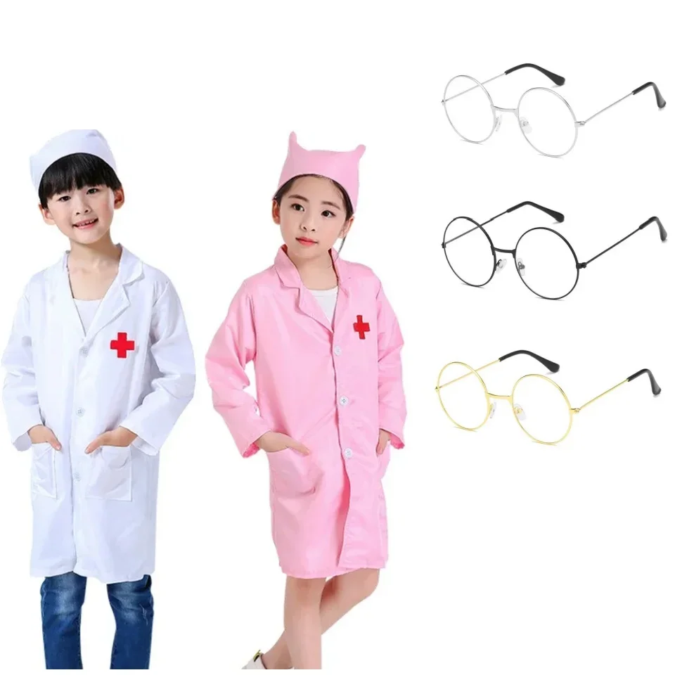 بدلة ممرضة الطبيب للفتيات والأولاد، فستان تنكري للهالوين مع قبعة زي طبيب أداء احترافي لعب الأدوار