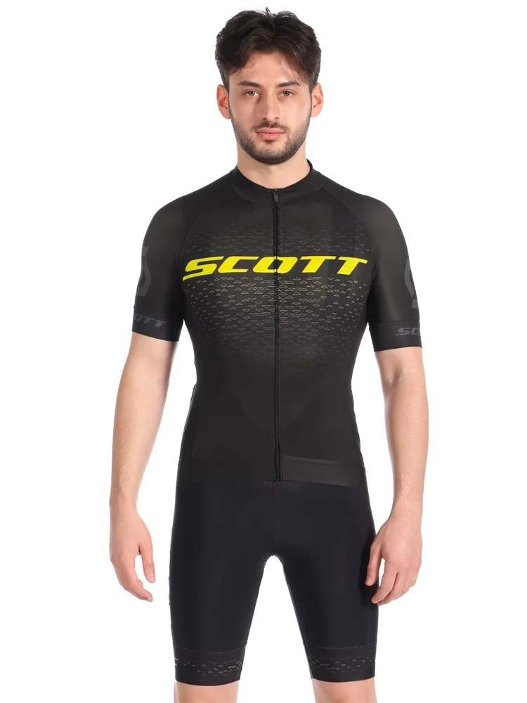 SCOTT Road Bike Jersey Set Men\'s Cycling Clothing Summer MTB Team Clothes Short Sleeve Uniform Triathlon Skinsuit Ropa De Hombre