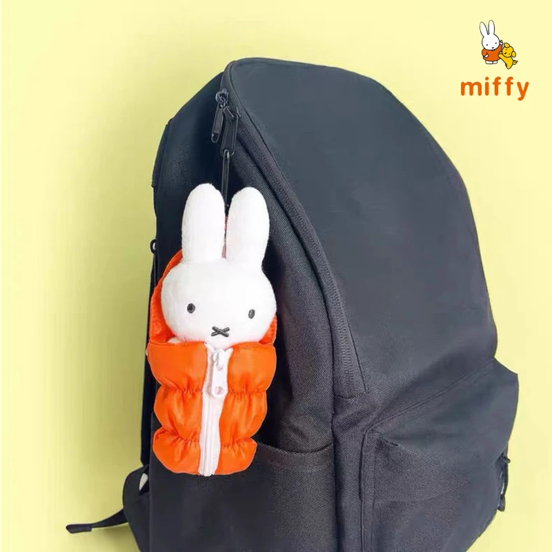 Kawaii Miffy peluche poupée dessin animé Orange sac de couchage lapin moelleux peluche jouet sac à dos Dopamine Anime accessoires cadeaux parfaits