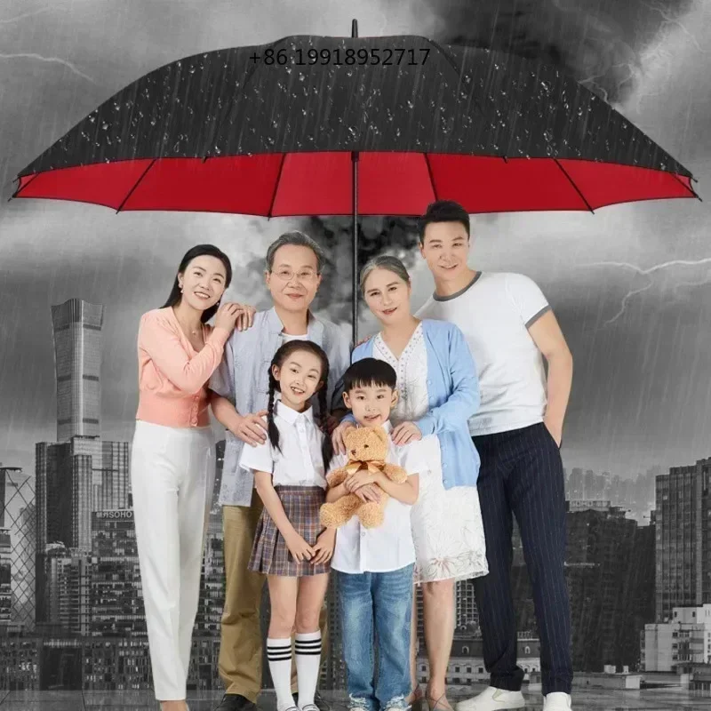 Double-deck Automatic Umbrella Long Handle Extra Large Size Reinforce Intensification Storm Special Umbrellas JJ644