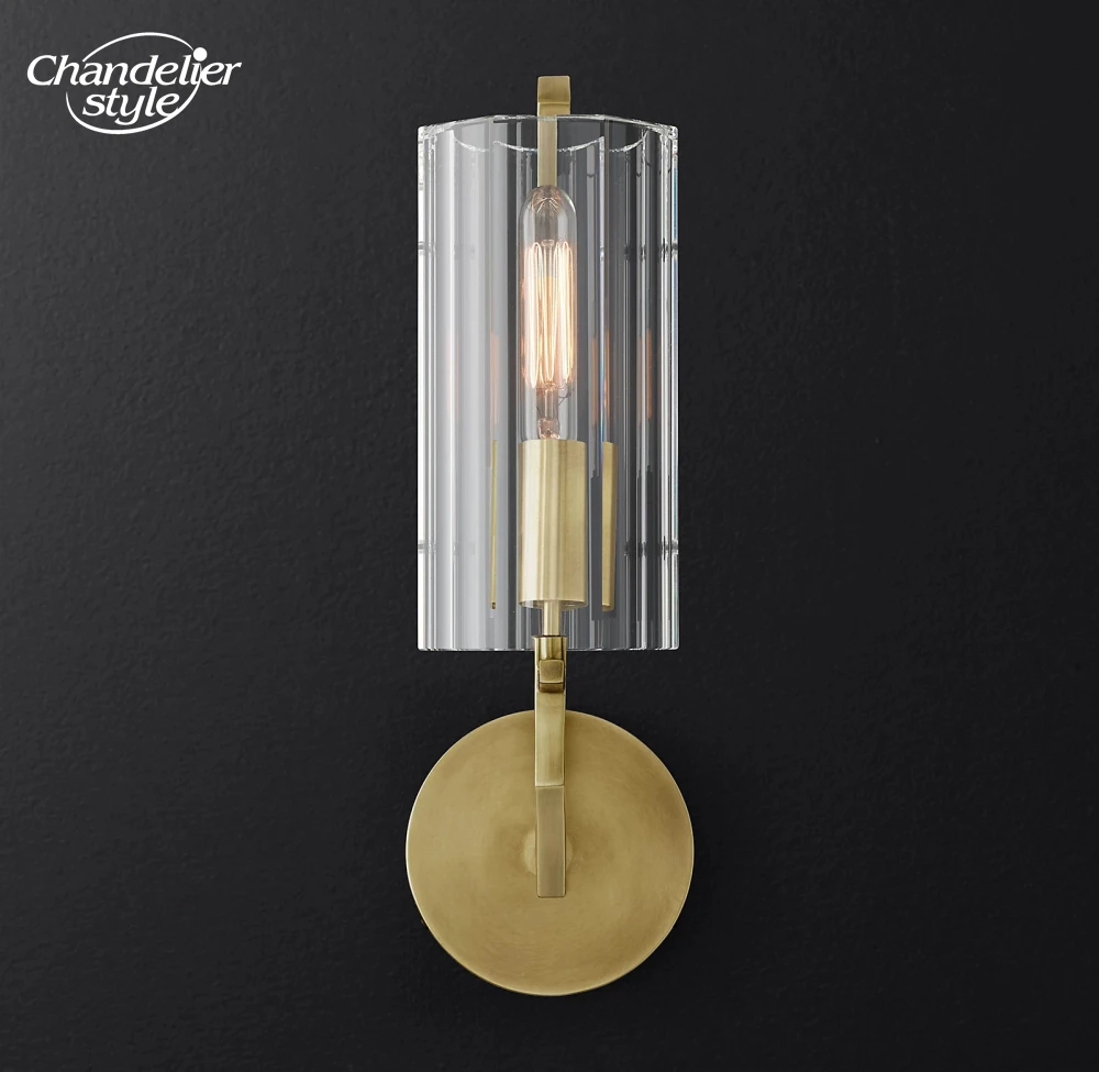 Vendome Sconce Modern Retro LED Crystal Brass Chrome Black Nickel Wall Lamps Lustre Living Room Bedroom Bathroom Indoor Lighting