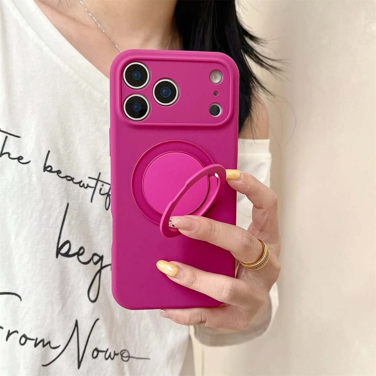 غطاء حماية ناعم من السيليكون متوافق مع Magsafe يدور 360 درجة لهاتف iPhone 17/16/15/14/Pro Max - حامل جراب هاتف مغناطيسي #2