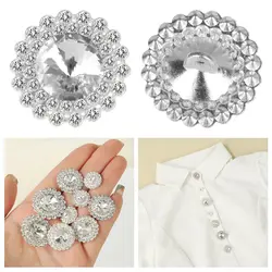 10Pcs/Set Metal Rhinestone Buttons Shirt Sewn Buttons DIY Accessories Decorative Handmade Sewing Accessories