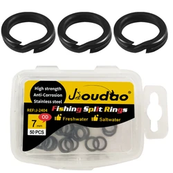 Fishing Split Rings 50Pcs Stainless Steel Lure Fishing Rings Heavy Duty Flattened Saltwater Terminal Tackles Lure Connectors