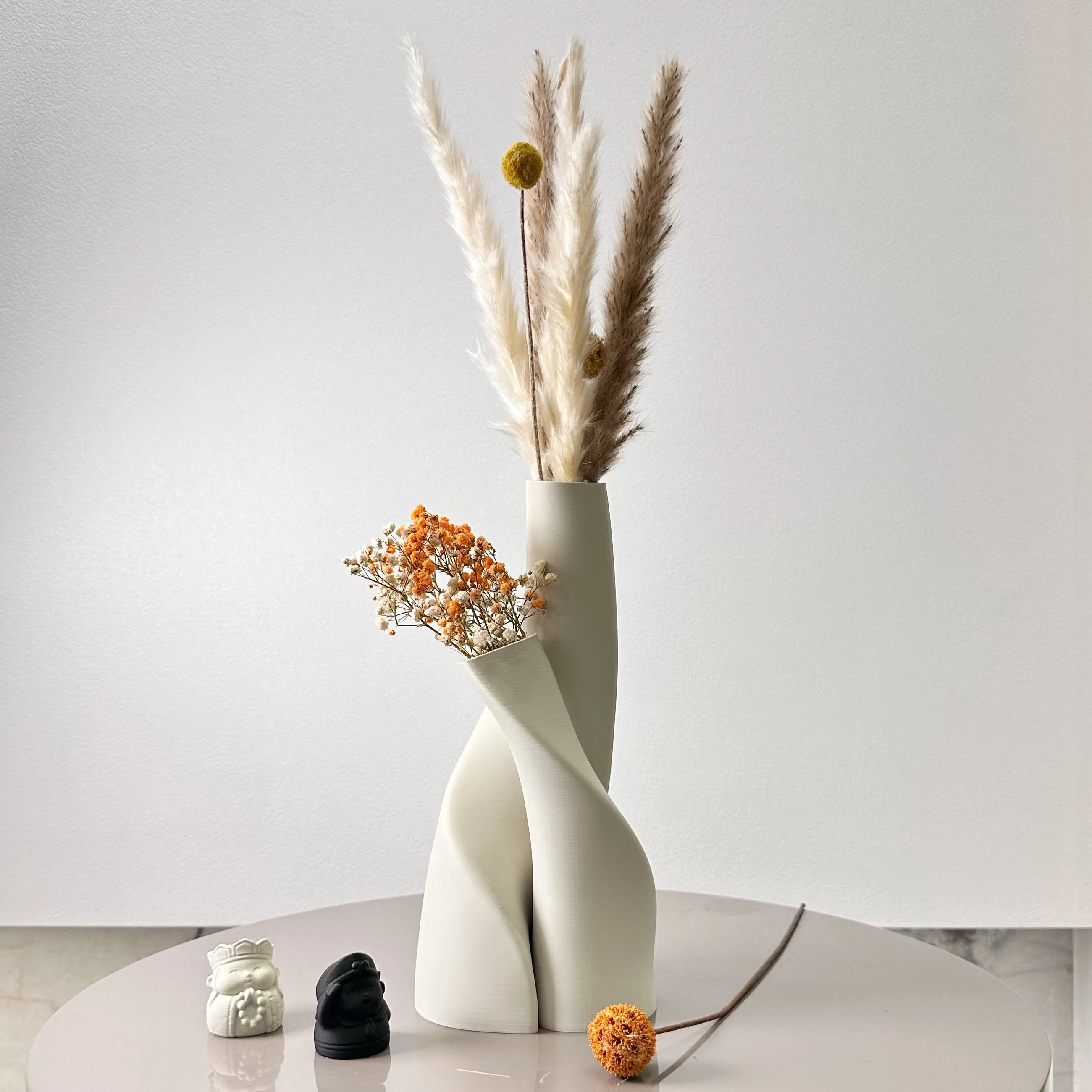 2 Piece Set of Special-Shaped Double Vase, Creative Dried Flower Vase, Multi-Color Optional, Suitable for Living Room, Kitchen,