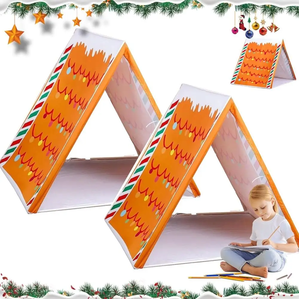 Divertente tenda per casa di pan di zenzero Tende per pigiameria natalizie leggere staccabili Tenda da gioco per casa di pan di zenzero natalizia