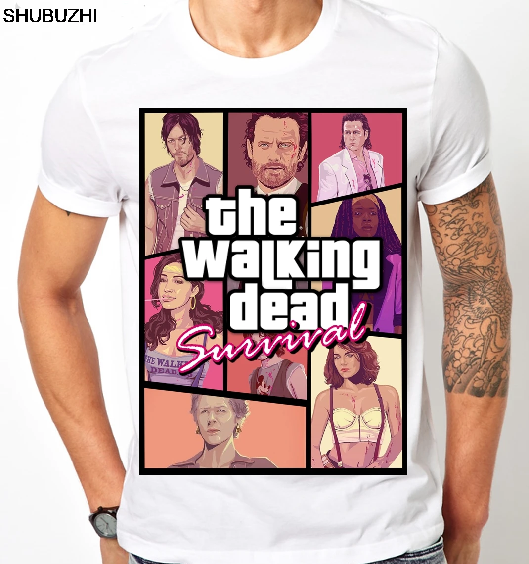 THE WALKING DEAD TWD SEASON 9  GRIMES DARYL  NEEGAN MAGGIE MENS T Shirt  Cool Casual pride t shirt men Unisex  sbz8098