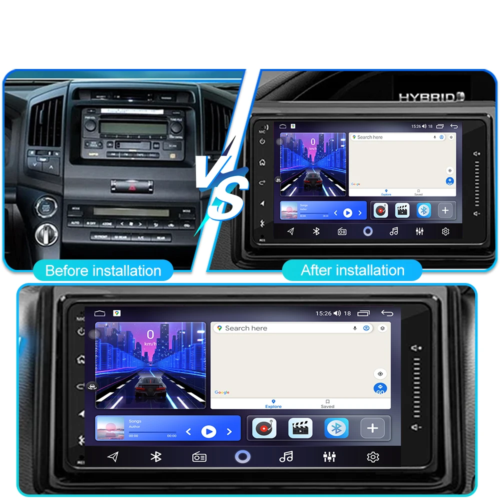 Car For Toyota Yaris Vitz Platz 2005-2010 Android 16 Wireless CarPlay Car Radio Multimedia Navigation Stereo Video Player 5G GPS