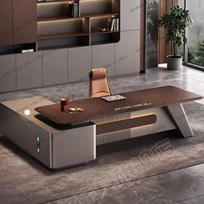 FG Modern Luxury Office Desk Wooden European Aesthetic Display Decoration Office Desk Design Display Meuble Bureau Home Furnitur