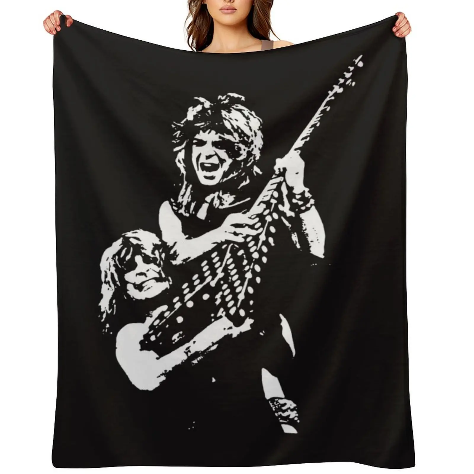 Randy Rhoads Tribute Throw Blanket Thermals For Travel Bed Fashionable for winter bed plaid Blankets