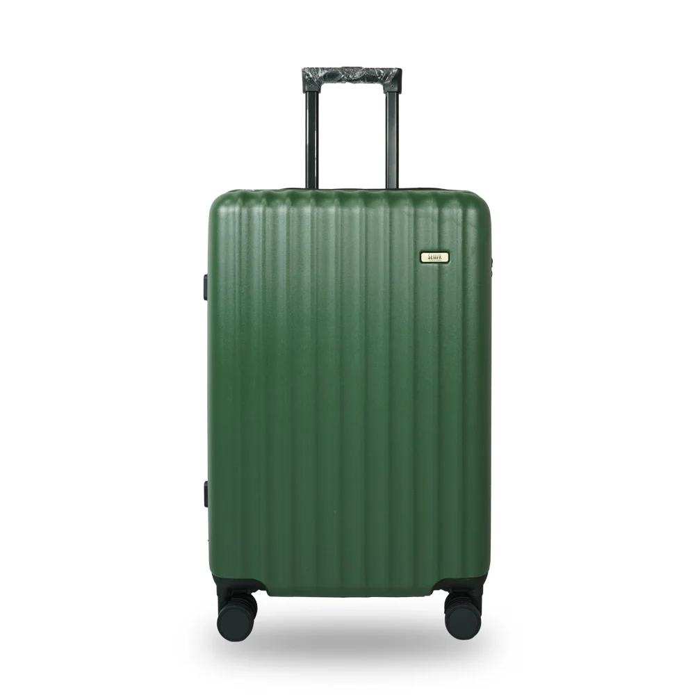 أمتعة سفر رائعة لعيد الميلاد - حقيبة وصول جديدة بإطار من الألومنيوم ذات سعة كبيرة مع عجلات دوارة وتصميم شريطي ثلاثي الأبعاد