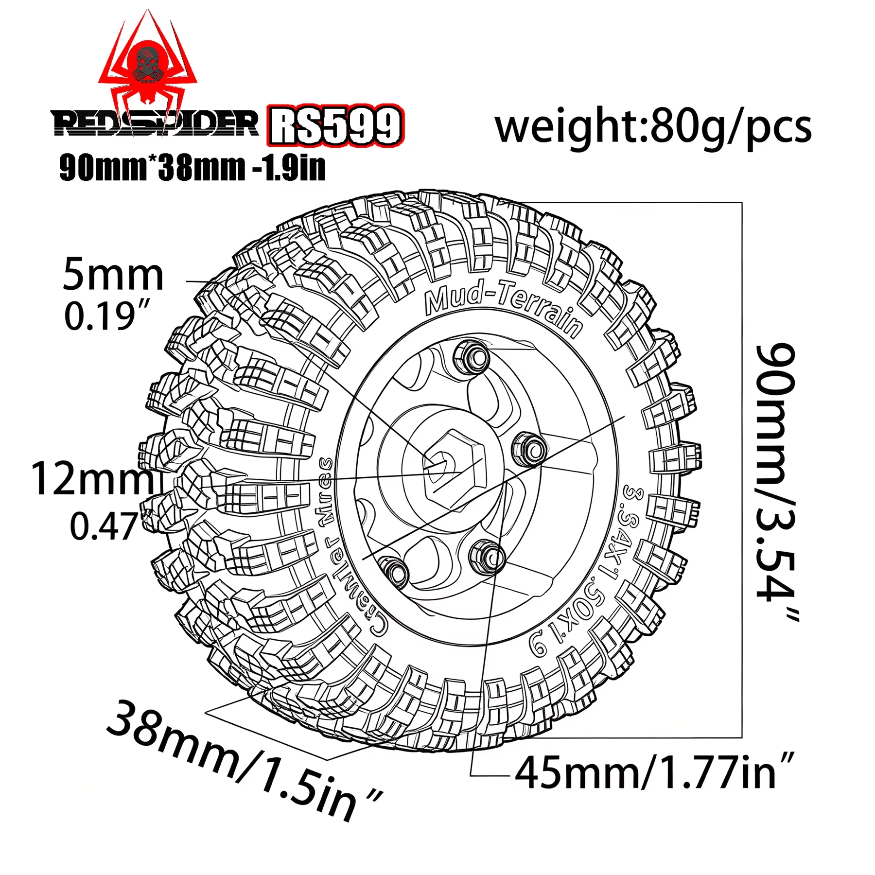 4Pcs 1.9