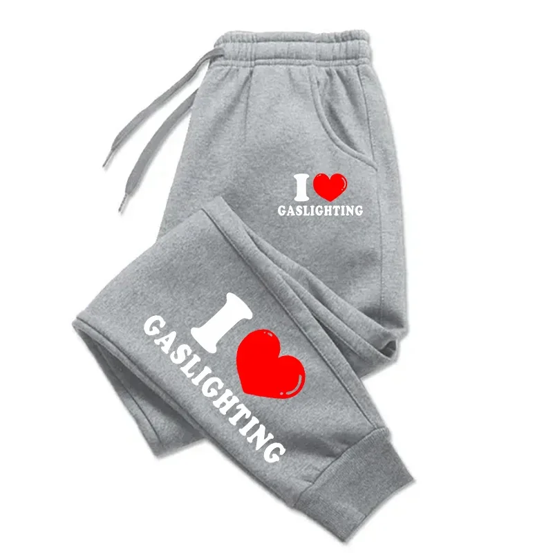 I Love Gaslighting Printing Casual veelzijdige damesbroek Trendy hiphopbroek met zakken met trekkoord Comfortabele joggingbroek Dames