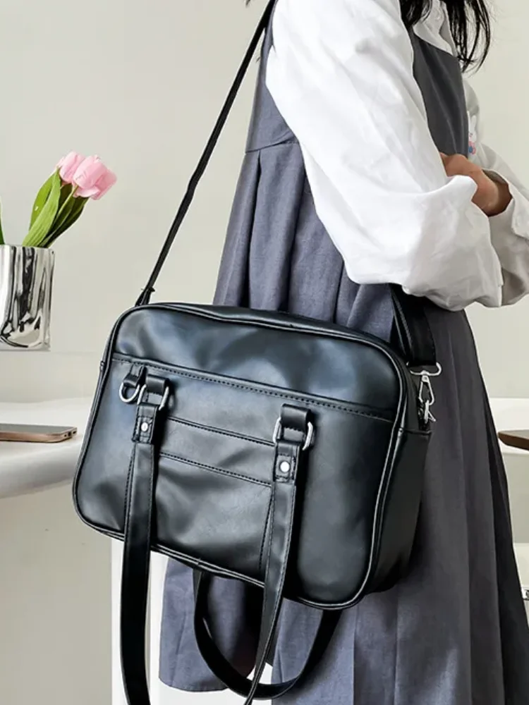 Japanese Style JK Bag Women High School Student Uniform Bag PU Leather Shoulder Bag Women Simple Handbags Crossbody Bags Itabag