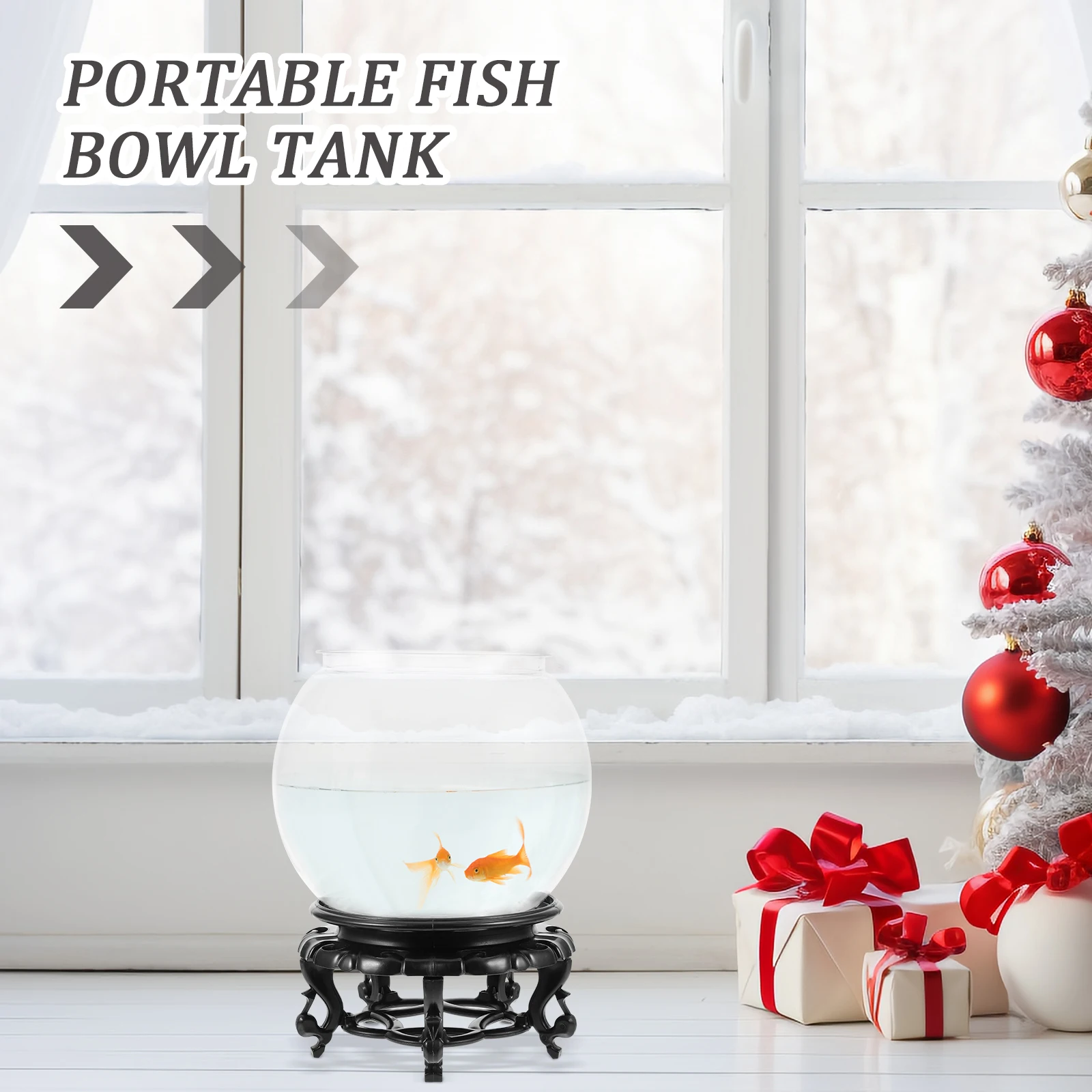

1 set 1 Set Transparent Plastic Bowl Lightweight Small Round Fish Tank For Home Office Decoration Goldfish Turtle Breeding Clear