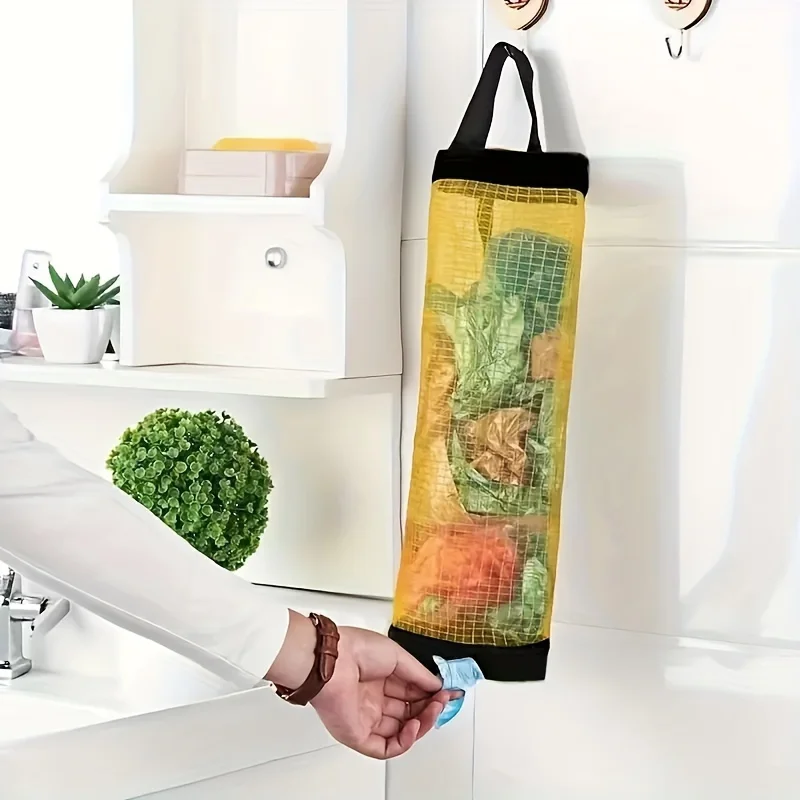 2pcs Kitchen garbage bag storage device, hanging bag, wall mounted, convenient storage bag, miscellaneous storage bag