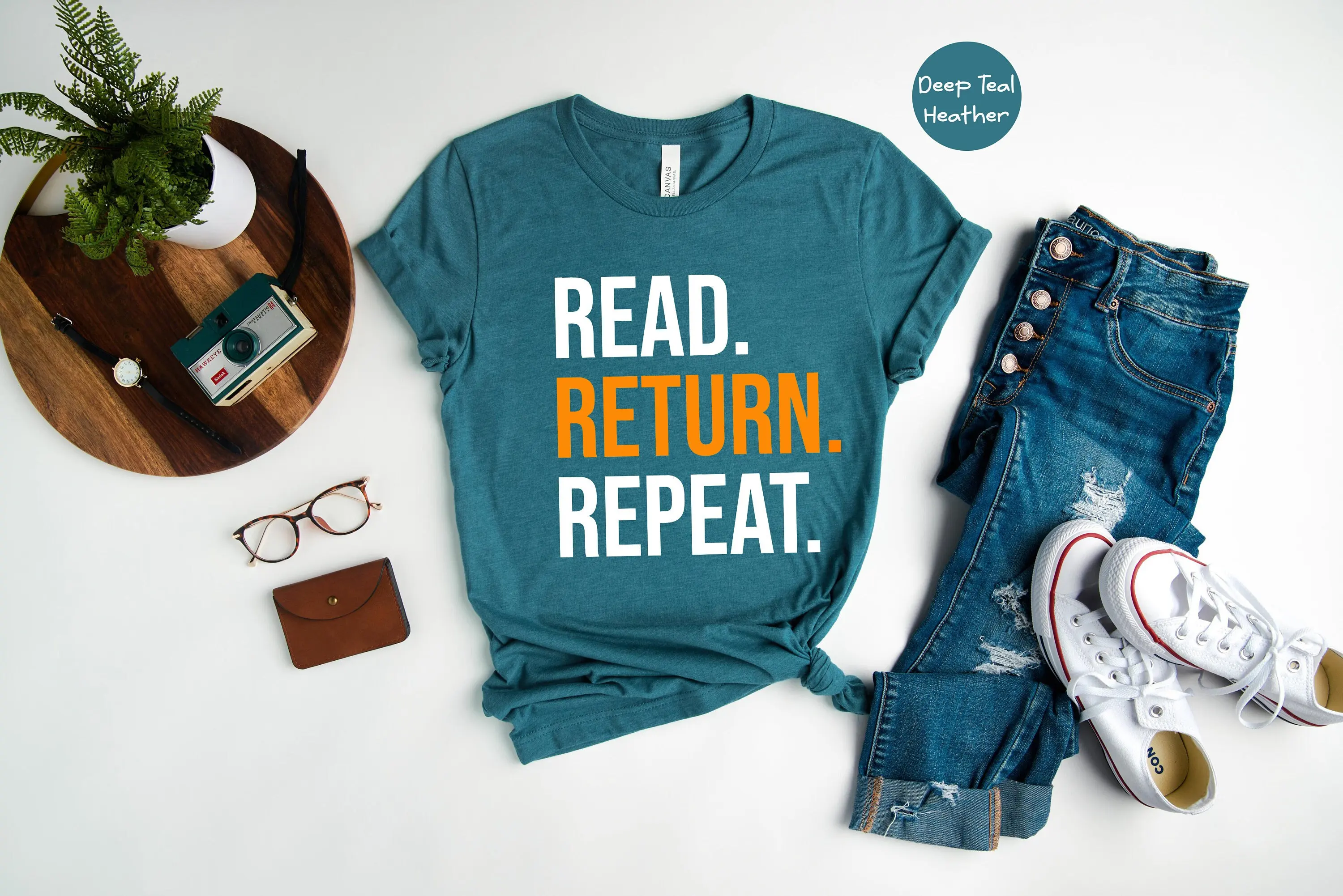 Read Return And Repeat Library Book T Shirt Person Day For Bookworm