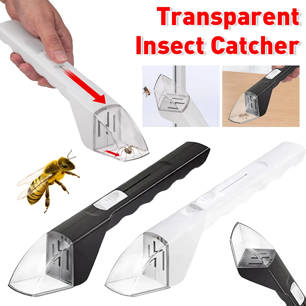 Transparent Insect Catcher Push Type Insect Observer Mosquito Trap Anti Fly Grabber Bug Scoop Clamp for Outdoor Exploration